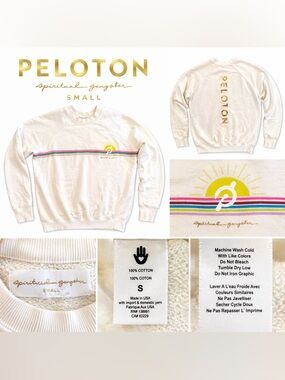 Peloton x Spiritual Gangster Sweatshirt S Limited Edition Rainbow StripeCrewneck